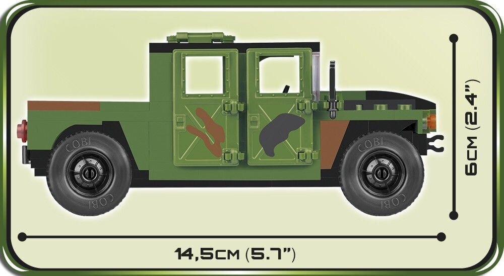 Surenkamas modelis Mažos kariuomenės Humvee džiunglėse Cobi, 24306, 170 d. kaina ir informacija | Konstruktoriai ir kaladėlės | pigu.lt