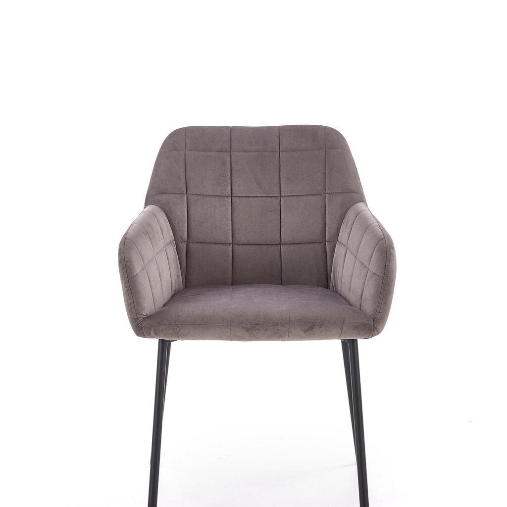 2-jų kėdžių komplektas Halmar K305, pilkas/juodas kaina ir informacija | Virtuvės ir valgomojo kėdės | pigu.lt