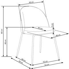 Комплект из 2-х стульев Halmar K314, зеленый / черный цена и информация | Стулья для кухни и столовой | pigu.lt