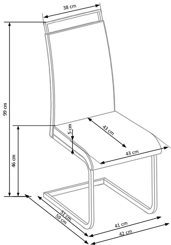 4-ių kėdžių komplektas Halmar K348, pilkas kaina ir informacija | Virtuvės ir valgomojo kėdės | pigu.lt