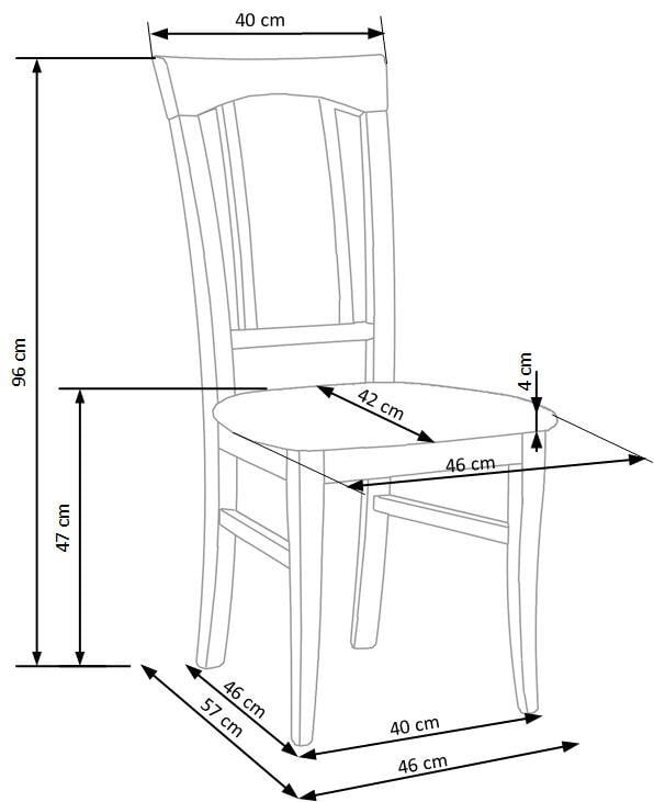 2-jų kėdžių komplektas Halmar Konrad, ąžuolo/smėlio spalvos kaina ir informacija | Virtuvės ir valgomojo kėdės | pigu.lt