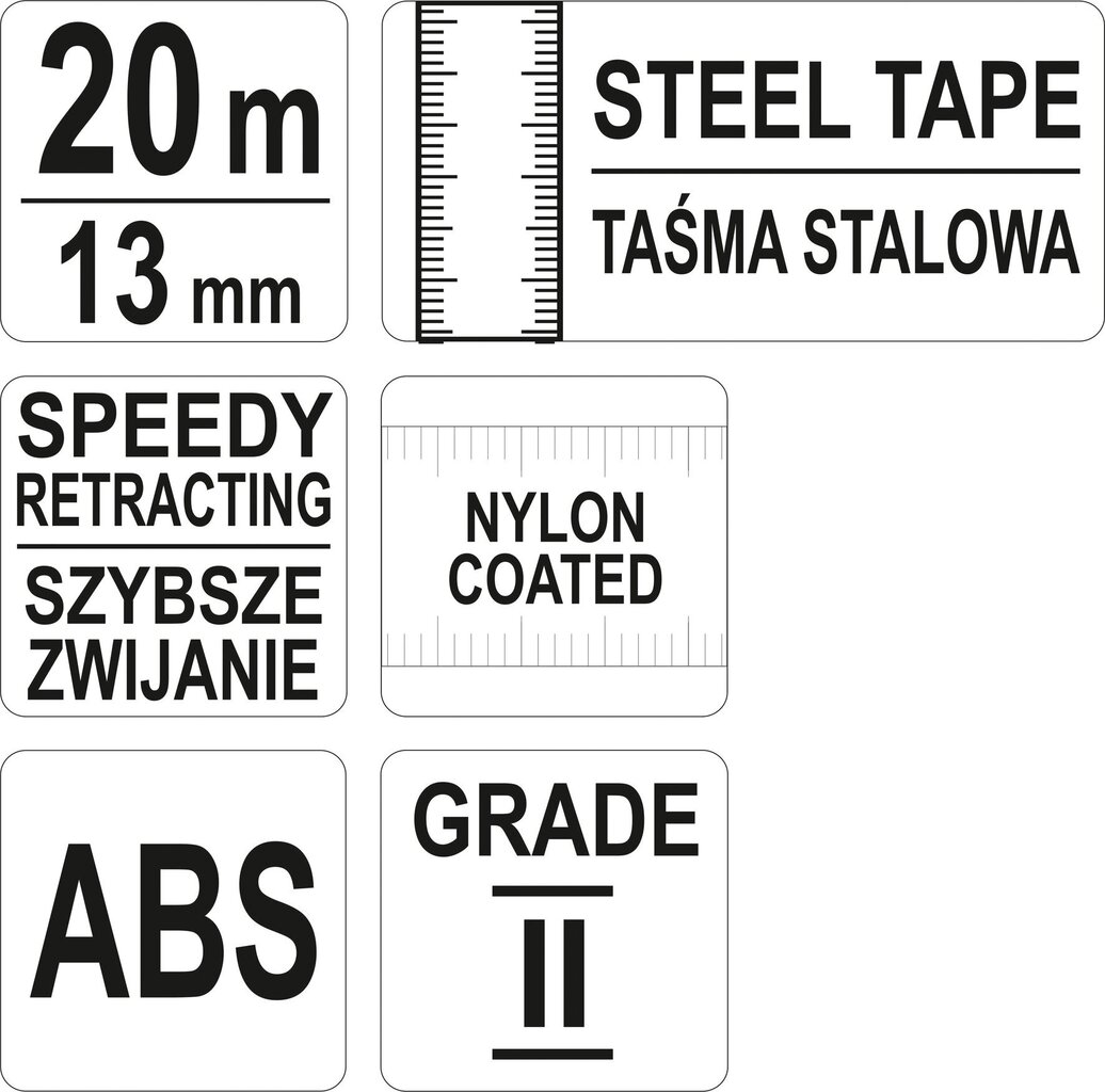 Ruletė stiklo audinio, II kalsė 20m x 13mm Yato 71580 kaina ir informacija | Mechaniniai įrankiai | pigu.lt