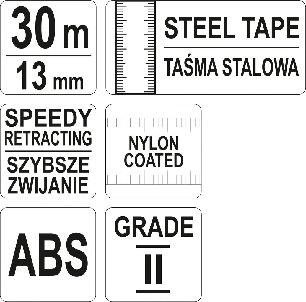 Ruletė stiklo audinio, II kalsė 30m x 13mm Yato 71581 kaina ir informacija | Mechaniniai įrankiai | pigu.lt