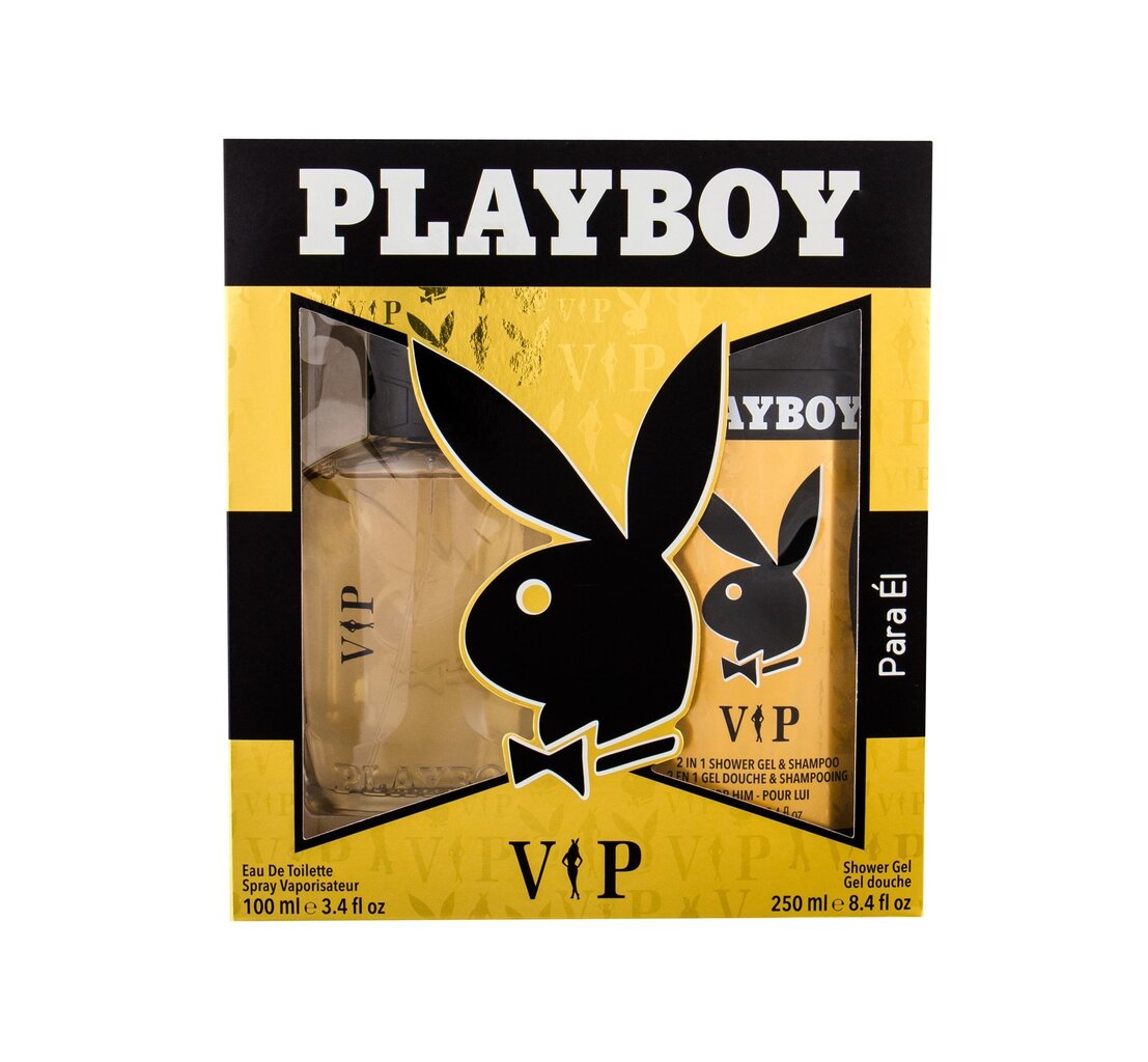 Rinkinys Playboy VIP vyrams: tualetinis vanduo EDT 100 ml + dušo želė 250 ml цена и информация | Kvepalai vyrams | pigu.lt