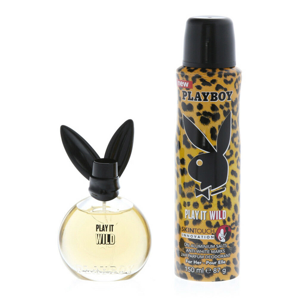 Rinkinys Playboy Play it Wild moterims: tualetinis vanduo EDT 40 ml + purškiamas dezodorantas 150 ml цена и информация | Kvepalai moterims | pigu.lt