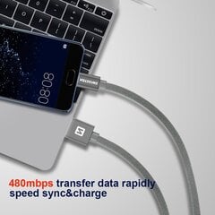 Swissten Textile Quick Charge Универсальный Micro USB Кабель данных 0.2m черный цена и информация | Кабели для телефонов | pigu.lt