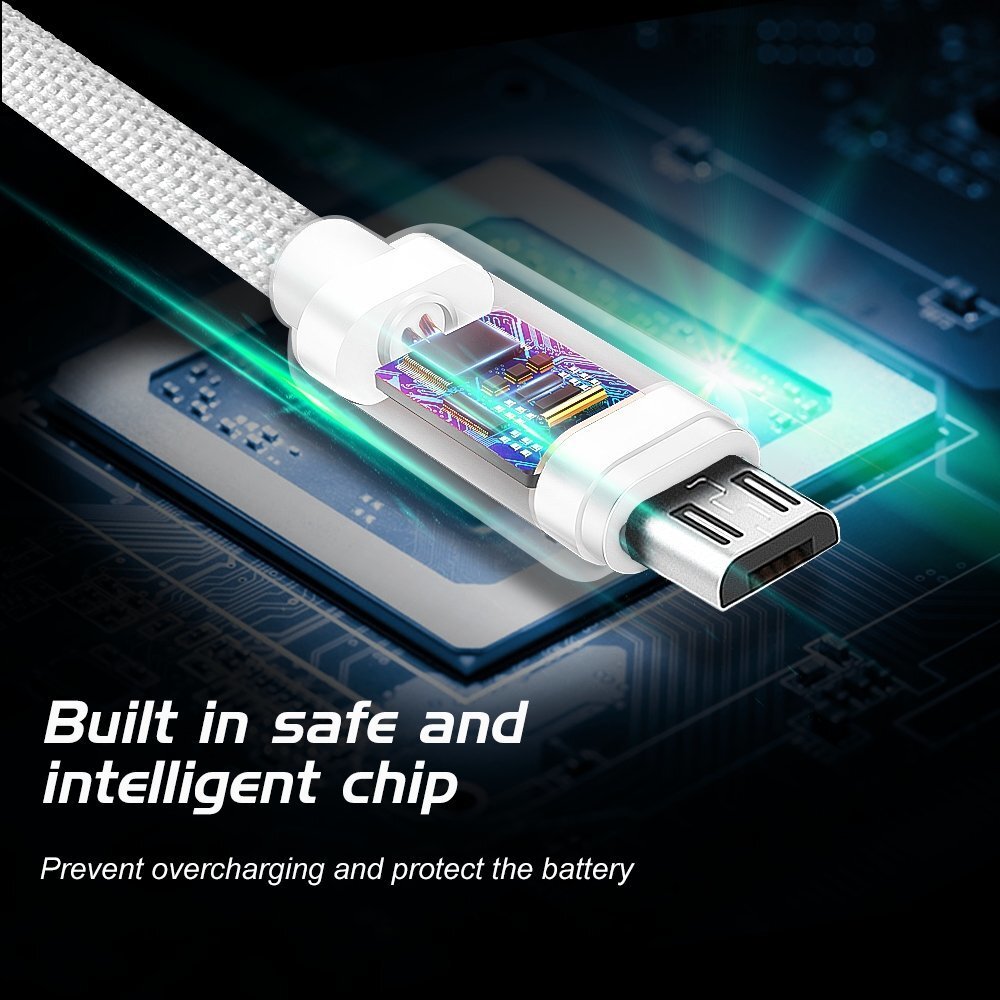 Swissten Textile, Micro USB, 2m kaina ir informacija | Laidai telefonams | pigu.lt