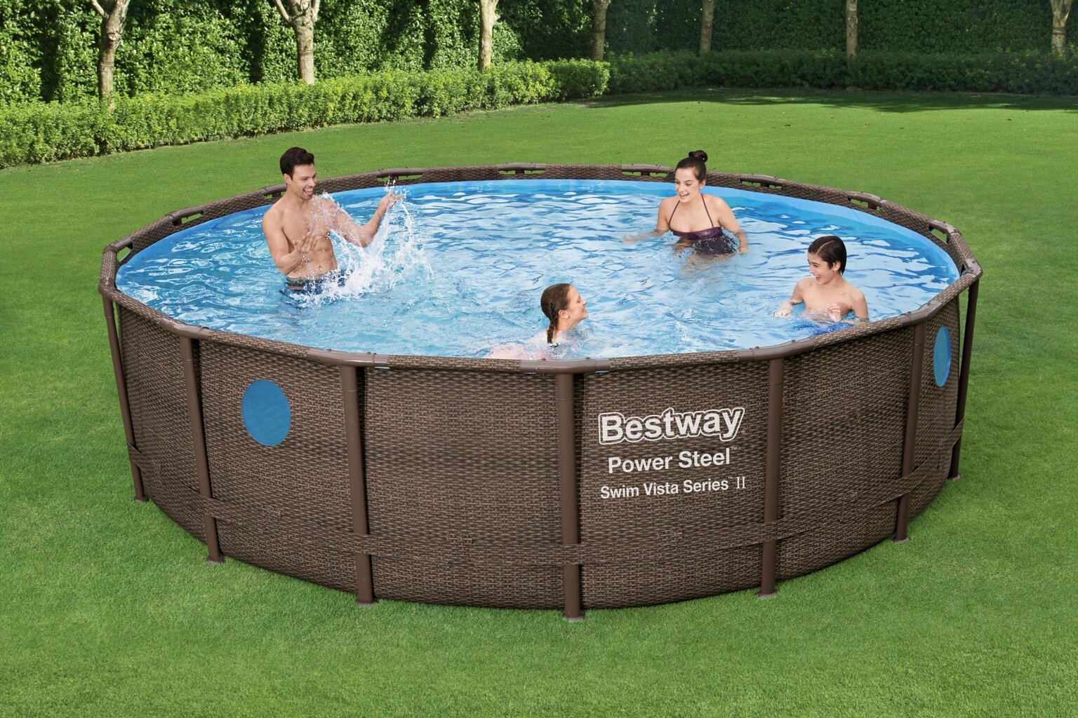 Karkasinis baseinas Bestway Power Steel Swim Vista 488x122 cm, su filtru kaina ir informacija | Baseinai | pigu.lt