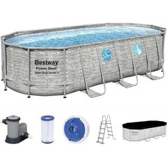 Karkasinis baseinas Bestway Power Steel Swim Vista Oval 549x274x122 cm, su filtru kaina ir informacija | Baseinai | pigu.lt