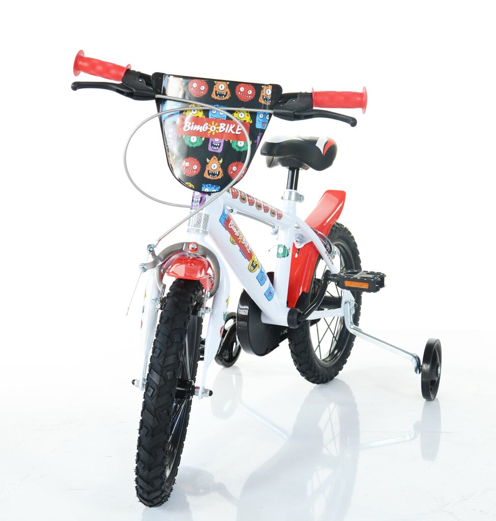 Dviratukas vaikams Bimbo Bike 16", baltas/raudonas kaina ir informacija | Dviračiai | pigu.lt