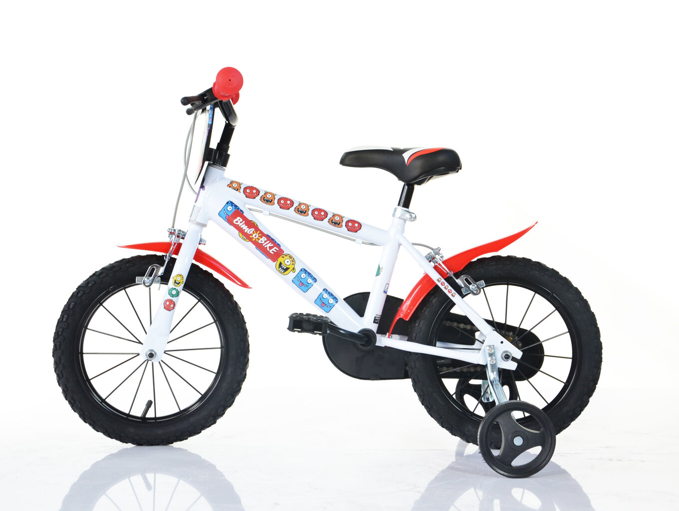 Dviratukas vaikams Bimbo Bike 16", baltas/raudonas kaina ir informacija | Dviračiai | pigu.lt