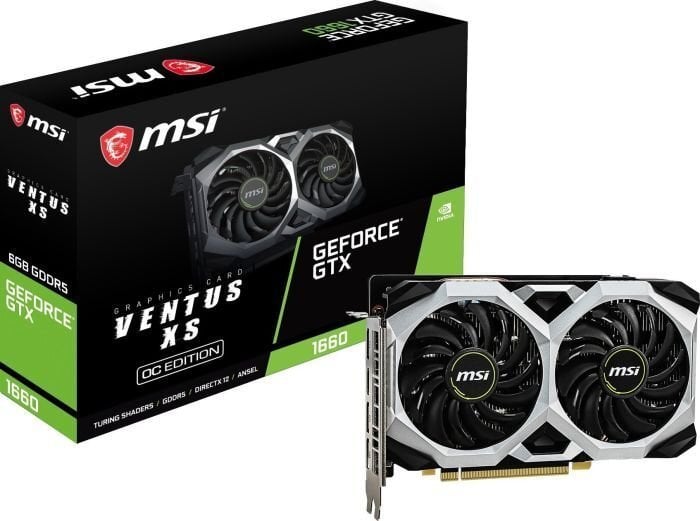 MSI GTX 1660 VENTUS XS 6G OC kaina ir informacija | Vaizdo plokštės (GPU) | pigu.lt