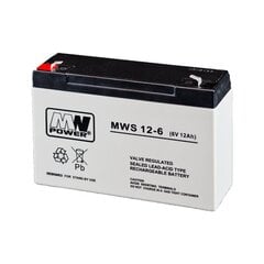 MWPower akumuliatorius MWS 6V 12Ah F1(187) AGM, 5 metai kaina ir informacija | Elementai | pigu.lt