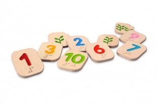 Средство PlanToys Braille Numbers 1-10 цена и информация | Игрушки для малышей | pigu.lt