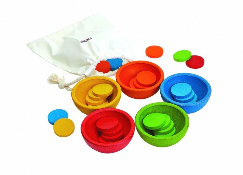 Priemonė PlanToys Sort & Count Cups kaina ir informacija | Lavinamieji žaislai | pigu.lt