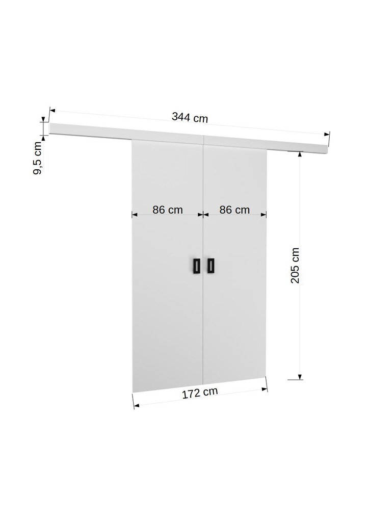 Dvigubos durys nišai Mars 160, baltos kaina ir informacija | Spintos | pigu.lt