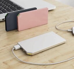 Allocacoc akumuliatoriaus bankas PowerBank Slim Aluminium 5000mAh, rožinis kaina ir informacija | Atsarginiai maitinimo šaltiniai (power bank) | pigu.lt