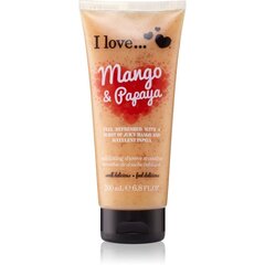 Kūno prausiklis - šveitiklis I Love... Mango & Papaya 200 ml kaina ir informacija | Kūno šveitikliai | pigu.lt