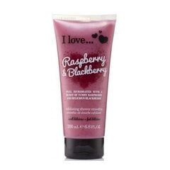 Очищающее средство скраб I Love Exfoliating Shower Smoothie Raspberry & Blackberry 200 мл цена и информация | Скрабы для тела | pigu.lt