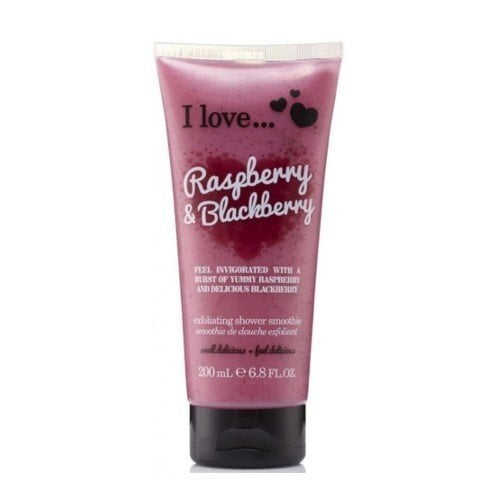 Kūno prausiklis - šveitiklis I Love Exfoliating Shower Smoothie Raspberry & Blackberry 200 ml kaina ir informacija | Kūno šveitikliai | pigu.lt