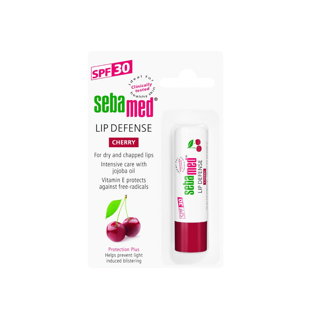 Lūpų balzamas su vyšniomis Sebamed Sensitive Skin Lip Defense SPF30 4.8 g цена и информация | Lūpų dažai, blizgiai, balzamai, vazelinai | pigu.lt