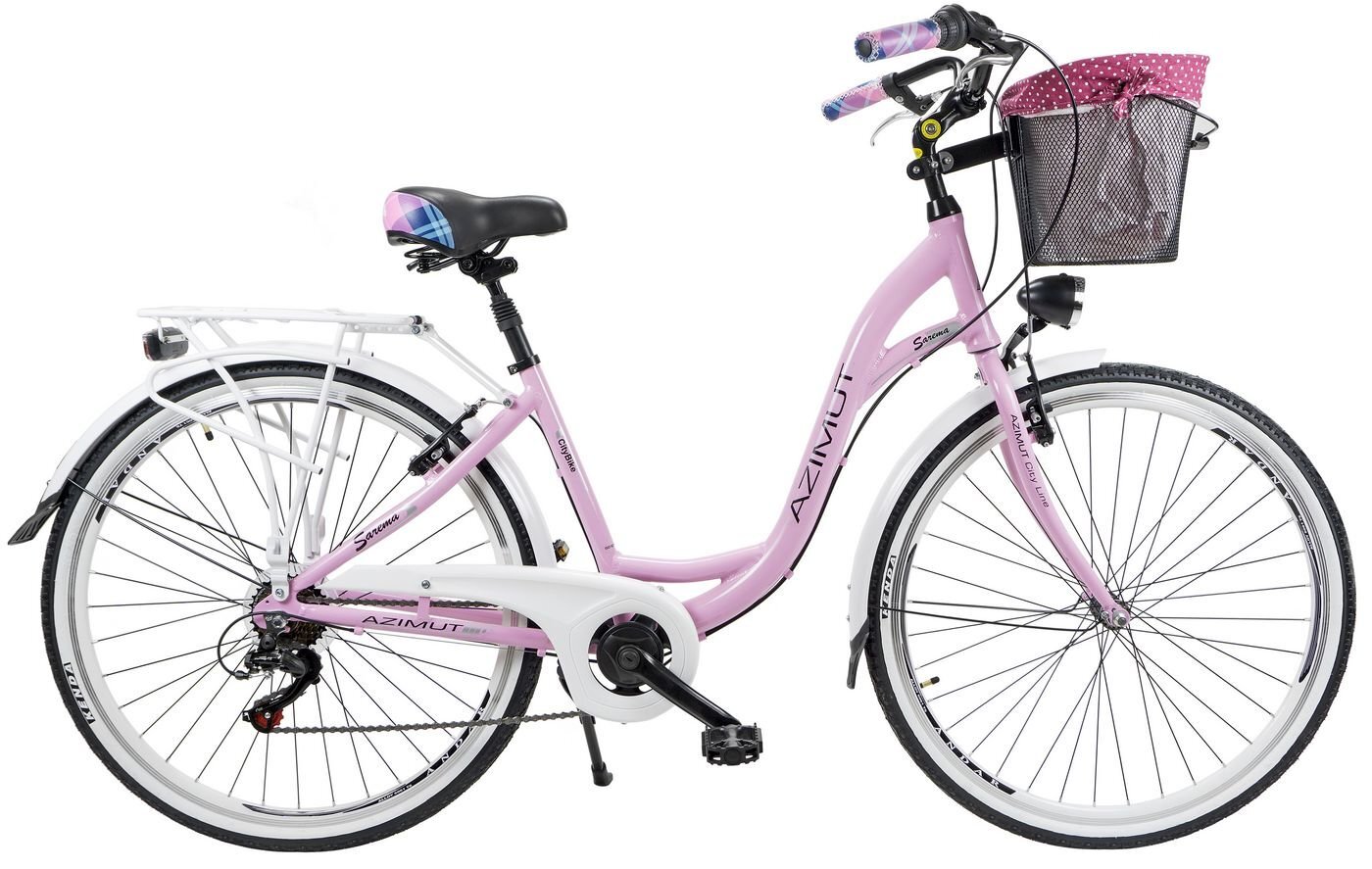 Moteriškas miesto dviratis Azimut Sarema ALU 28" TX 6-speed 2019, rožinis kaina ir informacija | Dviračiai | pigu.lt