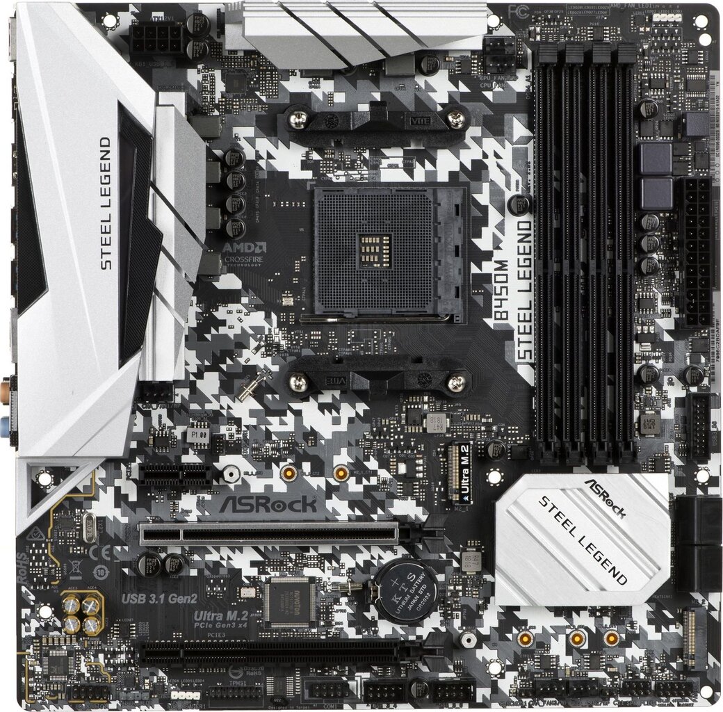 ASRock B450M Steel Legend kaina ir informacija | Pagrindinės plokštės | pigu.lt