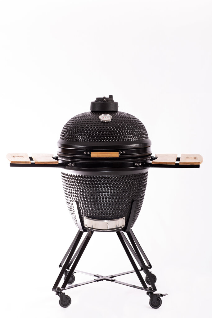 Keraminė kepsninė HUNGRILL KAMADO, 59 cm + 8 dovanos, juoda matinė цена и информация | Kepsninės, griliai | pigu.lt