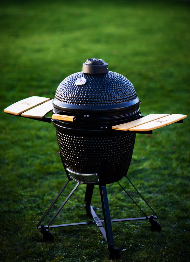 Keraminė kepsninė HUNGRILL KAMADO, 59 cm + 8 dovanos, juoda matinė kaina ir informacija | Kepsninės, griliai | pigu.lt