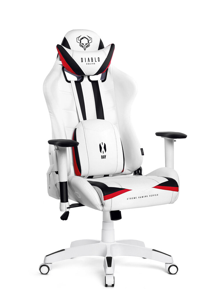Žaidimų kėdė Diablo X-Ray L, balta/juoda kaina ir informacija | Biuro kėdės | pigu.lt