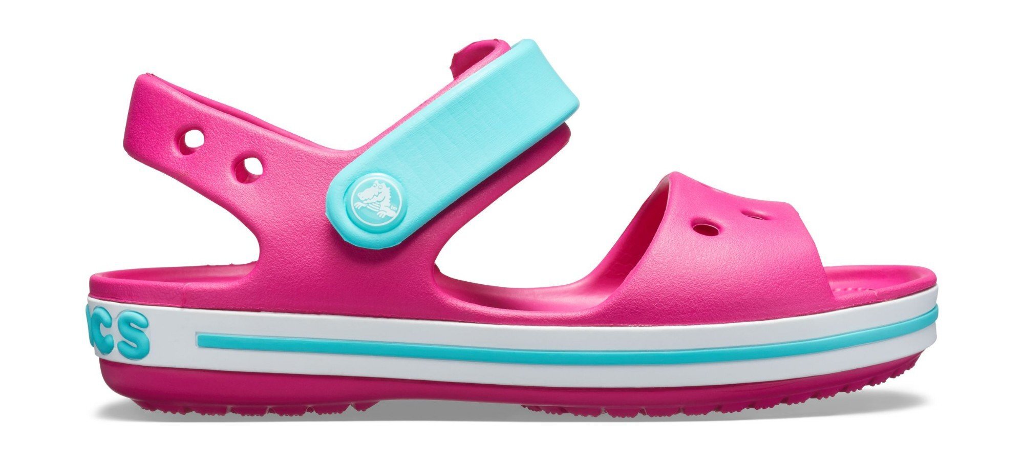 Crocs™ basutės Crocband Sandal, Candy Pink/Pool цена и информация | Basutės vaikams | pigu.lt