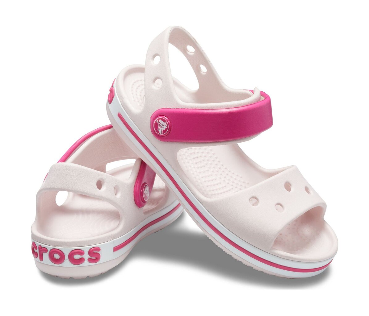 Crocs™ basutės Crocband Sandal, Barely Pink/Candy Pink цена и информация | Basutės vaikams | pigu.lt