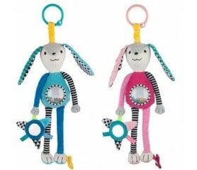 Мягкая подвесная игрушка Canpol Babies Rattle and Mirror Long Ears, синяя, розовая 68/061, 0 л.+ цена и информация | Игрушки для малышей | pigu.lt