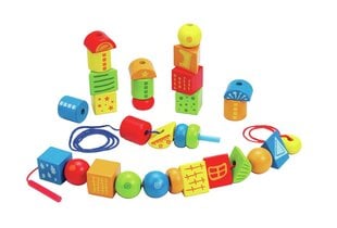 Вдеваемые деревянные колодки Hape, E1019 цена и информация | Игрушки для малышей | pigu.lt