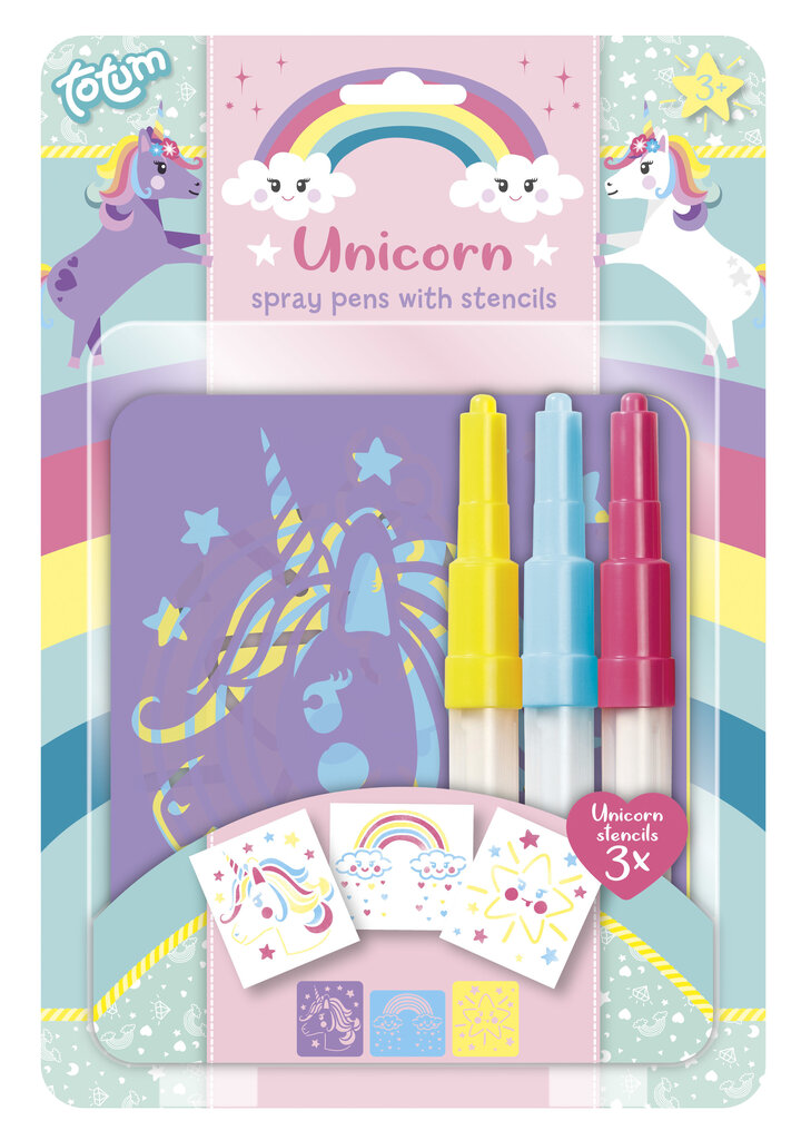 Kūrybinis piešimo rinkinys TOTUM Unicorn Spray Pens, 071018 цена и информация | Piešimo, tapybos, lipdymo reikmenys | pigu.lt