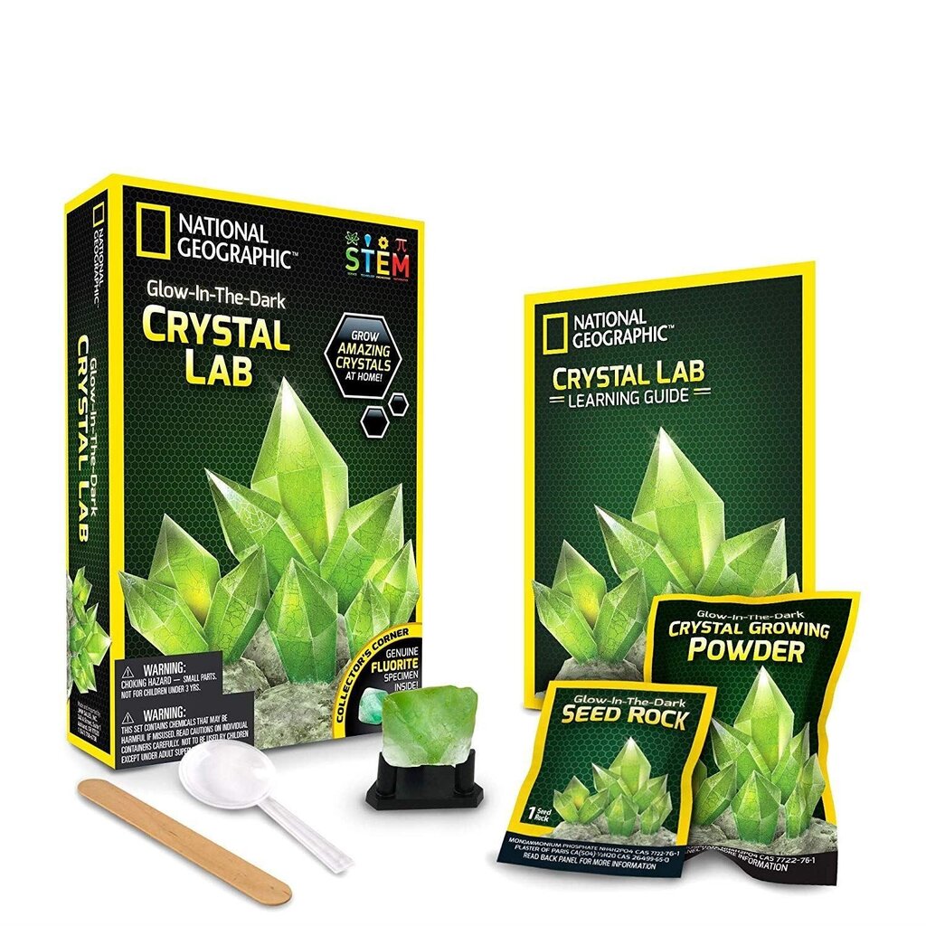 Mokslinis žaidimas Užaugink kristalą National Geographic Crystal Grow Green, NGGIDCRYSTAL цена и информация | Lavinamieji žaislai | pigu.lt