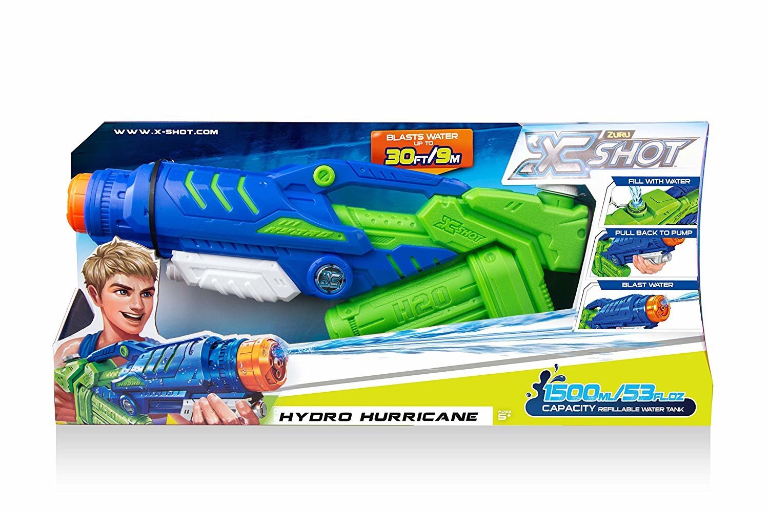 Vandens šautuvas X-Shot Hydro Hurricane, 5641 kaina ir informacija | Vandens, smėlio ir paplūdimio žaislai | pigu.lt