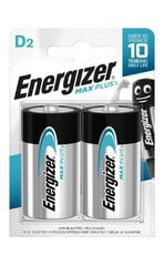 Батарейки ENERGIZER MAX PLUS D 1300 LR20 1.5В B2 Alkaline цена и информация | Батарейки | pigu.lt