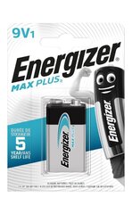 Батарейки ENERGIZER MAX PLUS 9V 6LR61 Alkaline цена и информация | Батарейки | pigu.lt