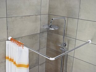 Универсальная угловая штанга для ванны и душа Lotus 86x86 / 86x90x86 / 169x86 см цена и информация | Набор акскссуаров для ванной | pigu.lt