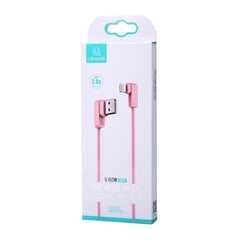 USAMS Kabel kątowy U-flow Lightning 1,2m 2A różowy|pink IPUSBCY03 (US-SJ165) цена и информация | Кабели для телефонов | pigu.lt