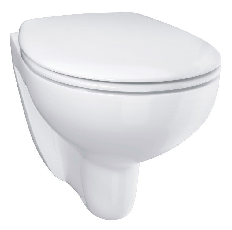 WC komplektas Grohe Bau Ceramic Rimless 39586000: potinkinis rėmas + klozetas + lėtaeigis dangtis + mygtukas kaina ir informacija | Klozetai | pigu.lt