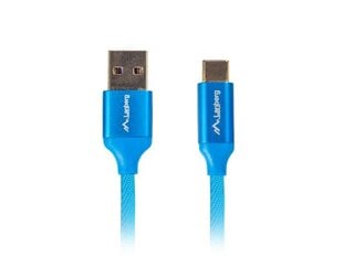 Кабель Lanberg USB A - USB C, 1м CA-USBO-22CU-0010-BL цена и информация | Кабели и провода | pigu.lt