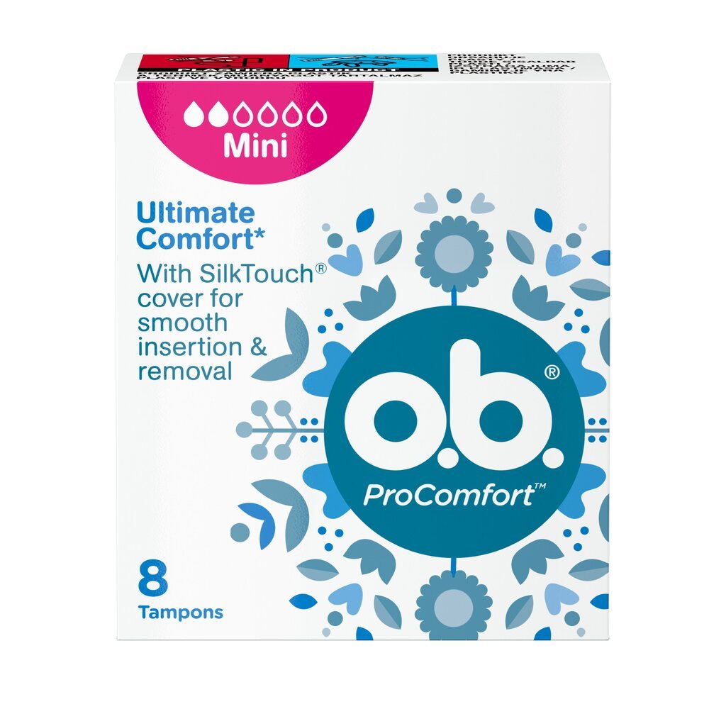 Tamponai O.B. ProComfort Mini 8 vnt. цена и информация | Tamponai, higieniniai paketai, įklotai | pigu.lt