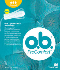 Tamponai O.B. ProComfort Normal, 56 vnt. kaina ir informacija | Tamponai, higieniniai paketai, įklotai | pigu.lt