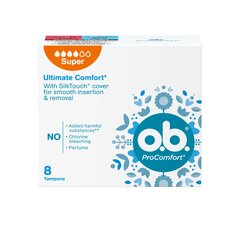 Tamponai O.B. Pro Comfort Super 8 vnt. kaina ir informacija | Tamponai, higieniniai paketai, įklotai | pigu.lt