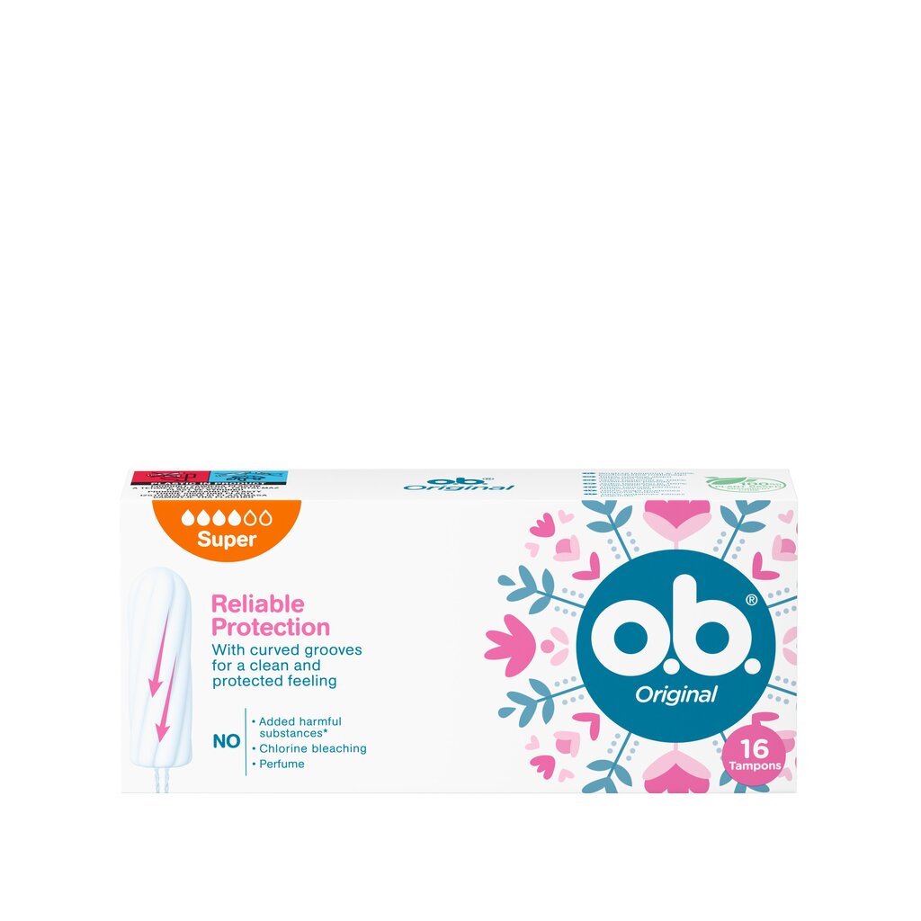 Tamponai O.B. Original Super 16 vnt. kaina ir informacija | Tamponai, higieniniai paketai, įklotai | pigu.lt