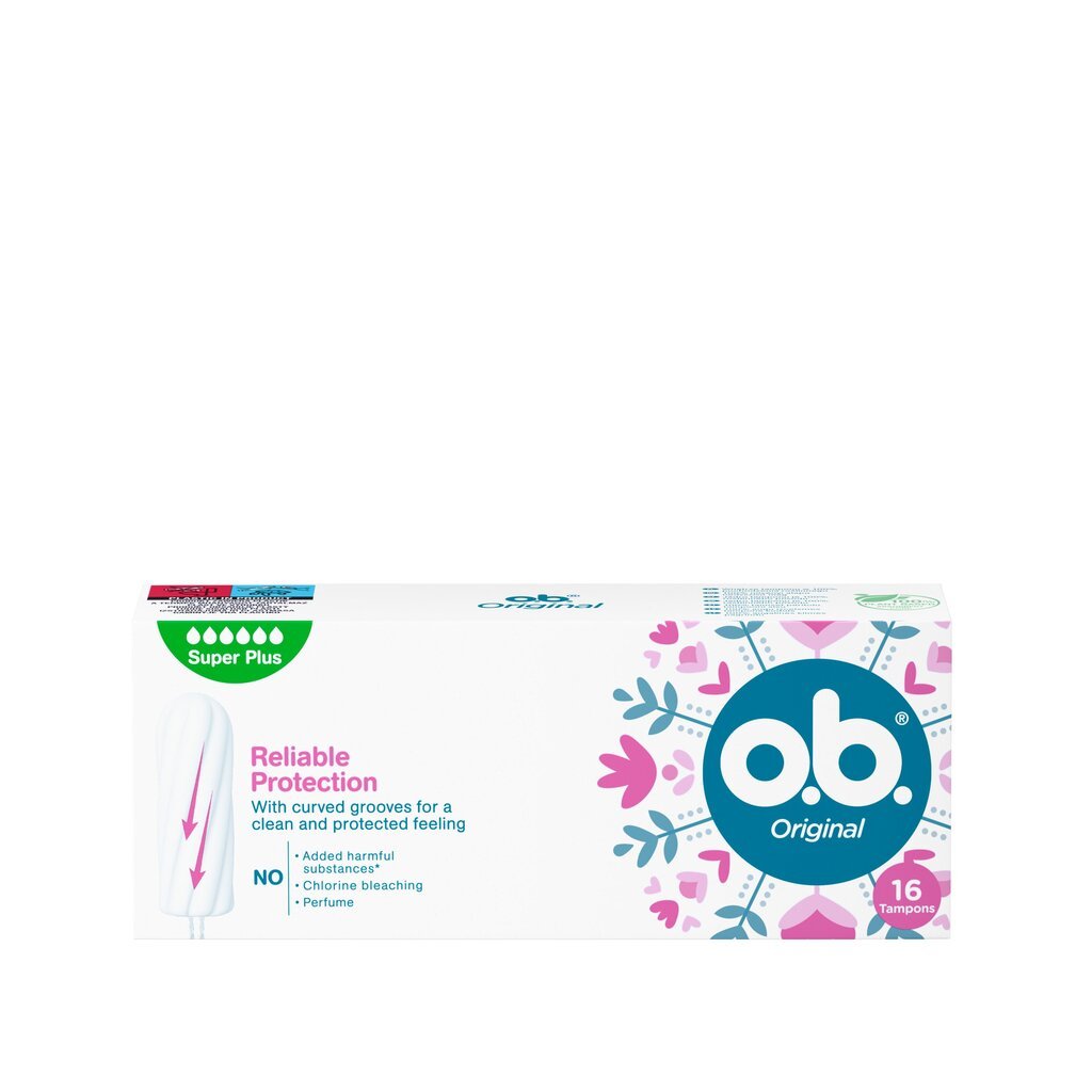 Tamponai O.B. Original Super Plus 16 vnt. цена и информация | Tamponai, higieniniai paketai, įklotai | pigu.lt