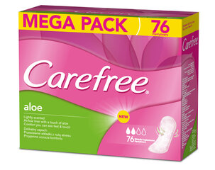 Гигиенические прокладки Carefree Aloe, 76 шт. цена и информация | Тампоны, гигиенические прокладки для критических дней, ежедневные прокладки | pigu.lt