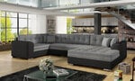 Мягкий угловой диван Damario, темно-серый/черный